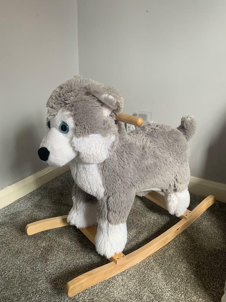 husky rocking horse